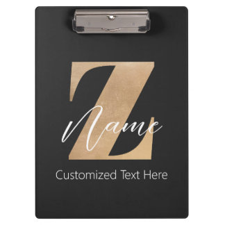 Monogram with Initial Z & Custom Name Personalized クリップボード