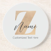 Monogram with Initial Z & Custom Name Personalized コースター (正面)