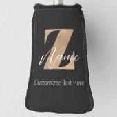 Monogram with Initial Z & Custom Name Personalized ゴルフヘッドカバー (回転90)