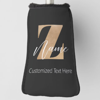 Monogram with Initial Z & Custom Name Personalized ゴルフヘッドカバー
