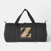 Monogram with Initial Z & Custom Name Personalized ダッフルバッグ (正面)