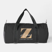 Monogram with Initial Z & Custom Name Personalized ダッフルバッグ (裏面)