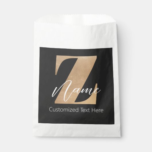 Monogram with Initial Z & Custom Name Personalized フェイバーバッグ (正面)