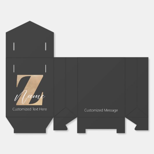Monogram with Initial Z & Custom Name Personalized フェイバーボックス (見開き)