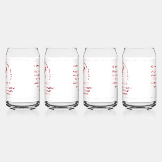 Monogram with Name Catholic Blessing Drinkware Set ガラス缶 (左)