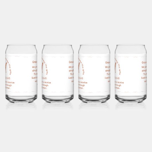 Monogram with Name Catholic Blessing Drinkware Set ガラス缶 (左)