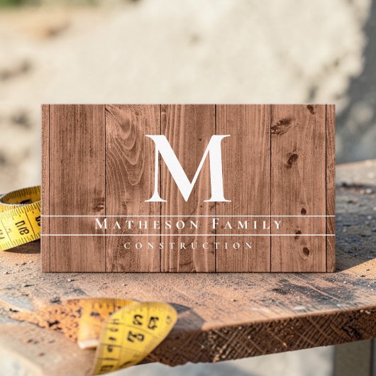 Monogram Wood Construction Contractor branding 名刺