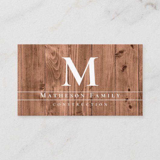 Monogram Wood Construction Contractor branding 名刺 (正面)