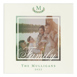 Monogram Wreath family Photo Wall Art アクリルウォールアート