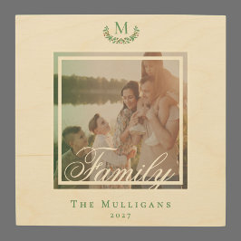 Monogram Wreath family Photo Wood Wall Art ウッドウォールアート