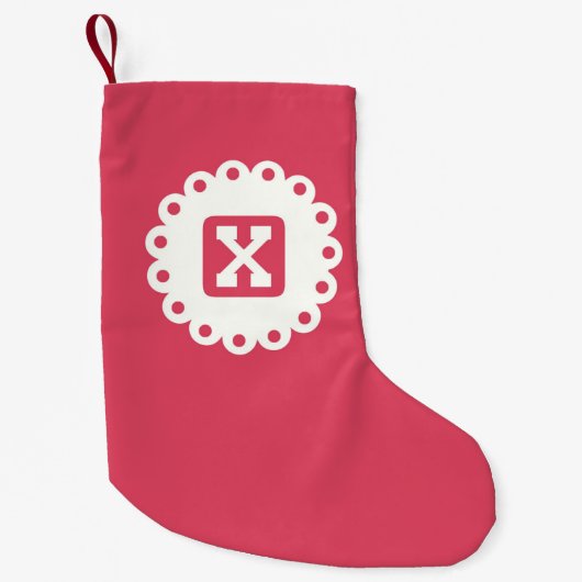 MONOGRAM "X" スモールクリスマスストッキング (正面)