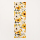 Monogram Yellow floral Pattern ヨガマット (正面)