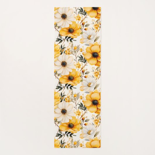 Monogram Yellow floral Pattern ヨガマット (裏面)