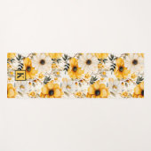 Monogram Yellow floral Pattern ヨガマット (正面(横))