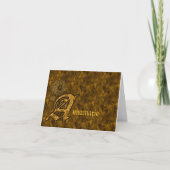 Monogram You Initial A Gold Peony Personalized カード (正面)