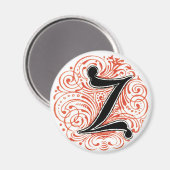 Monogram 'Z' in Red – マグネット (正面/裏面)