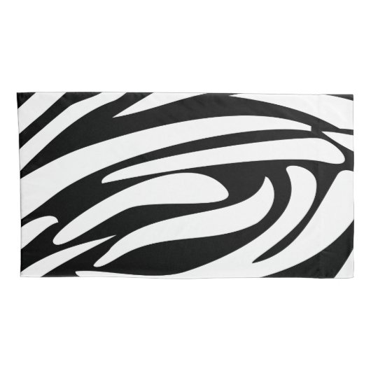 Monogram Zebra black & white stripes print pattern 枕カバー (裏面-右)