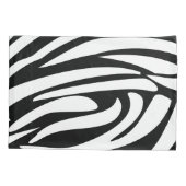 Monogram Zebra black & white stripes print pattern 枕カバー (裏面)