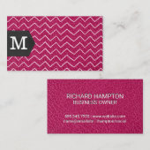 Monogram | Zig Zap Pattern | Leather 名刺 (正面/裏面)