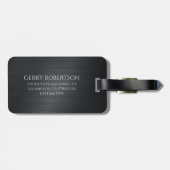 Monograme Black Gray Brushed Aluminum Texture ラゲッジタグ (裏面横)
