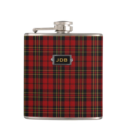 Monogramedの一族のBrodieのタータンチェック格子縞のフラスコ フラスク (正面)