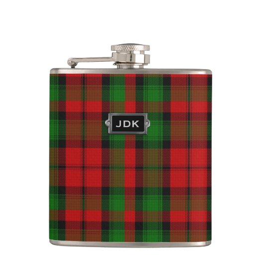 Monogramedの一族のKerrのタータンチェック格子縞のフラスコ フラスク (正面)