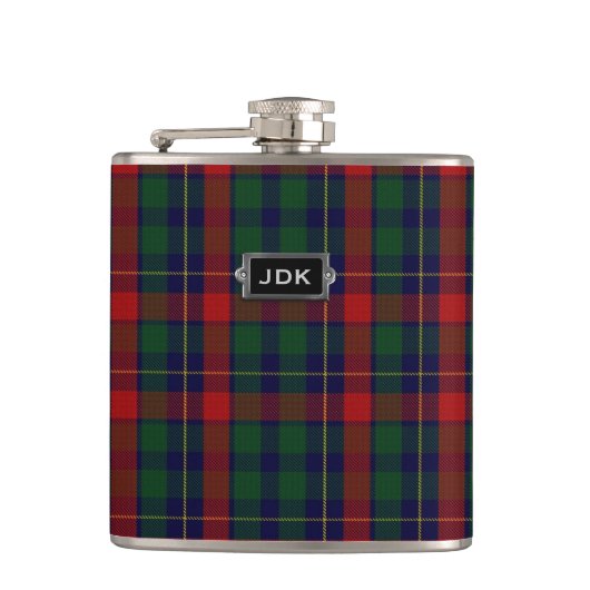Monogramedの一族のKilgourのタータンチェック格子縞のフラスコ フラスク (正面)