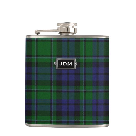 Monogramedの一族のMacCallumのタータンチェック格子縞のフラスコ フラスク (正面)