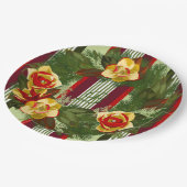 Monogramed Christmas Wreath ペーパープレート (アングル)