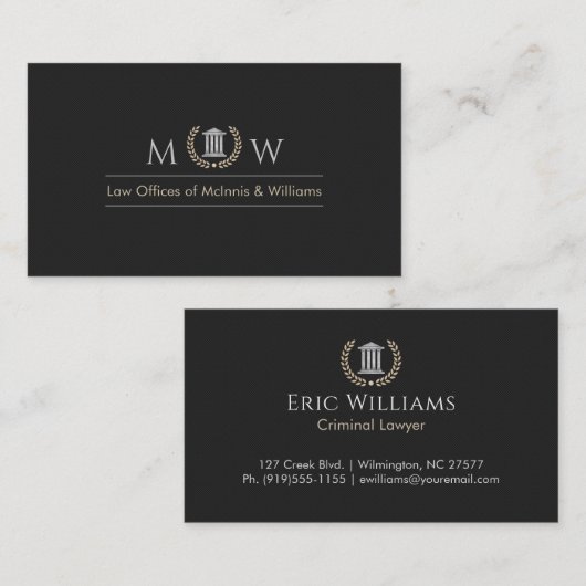 Monogramed Courthouse 名刺 (正面/裏面)