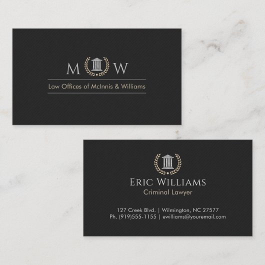 Monogramed Courthouse 名刺 (正面/裏面)