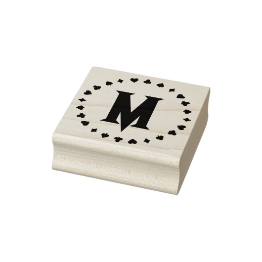 Monogramed Letter, Card Suits Design Ring ラバースタンプ (スタンプ)