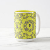 Monogramed Yellow Star ツートーンマグカップ (正面右)
