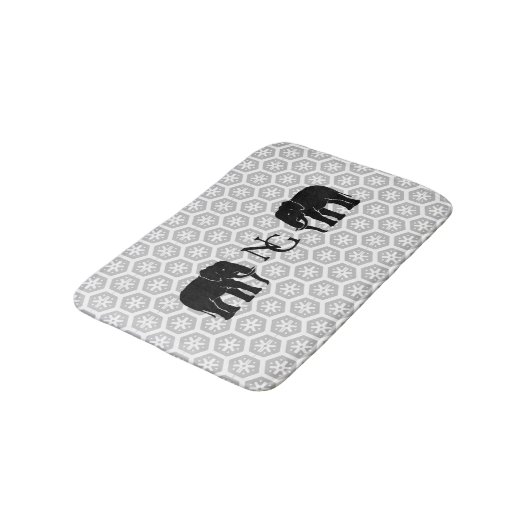 Monogrammの組の威厳のあるで黒い象 バスマット (アングル)