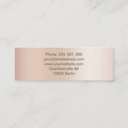 Monogramm Modern Minimal Beige スキニー名刺 (裏面)