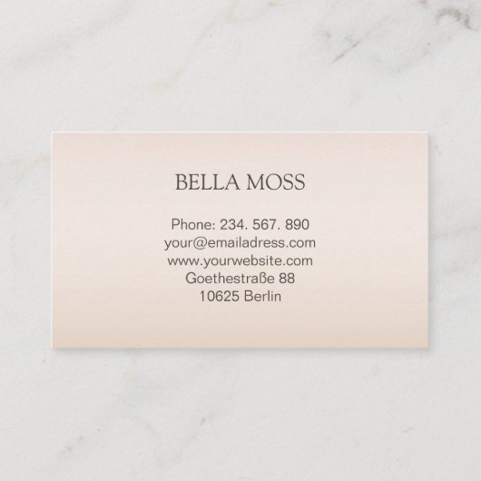 Monogramm Modern Minimal Beige 名刺 (裏面)