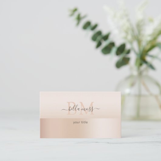 Monogramm Modern Minimal Beige 名刺 (スタンド正面)