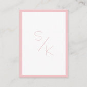 Monogramm Modern Pur Rosa Weiß 名刺 (正面)