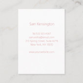 Monogramm Modern Pur Rosa Weiß 名刺 (裏面)