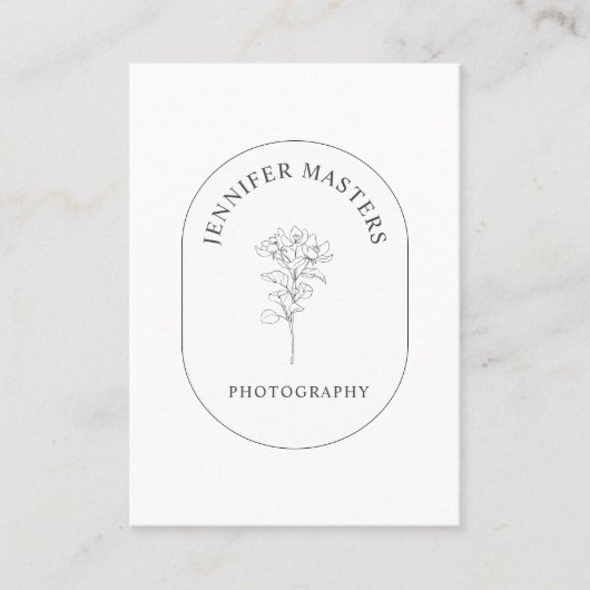 Monogramm, schlicht, elegante, floral 名刺 (正面)