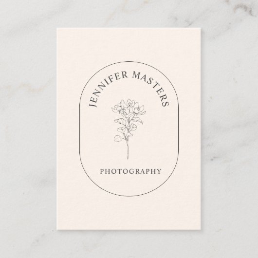 Monogramm, schlicht, elegante, floral visitenkarte 名刺 (正面)