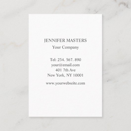 Monogramm, schlicht, elegante, floral visitenkarte 名刺 (裏面)