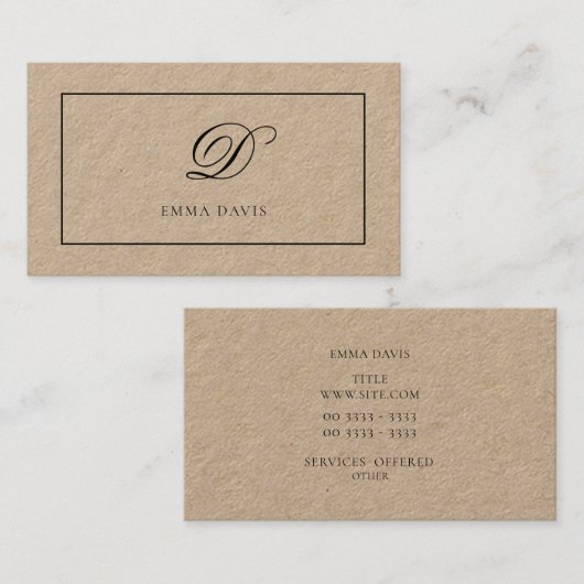 Monogramma Elegante Incorniciato 名刺 (正面/裏面)