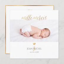 Monogramme de bricolage en D'or Remerciementカード