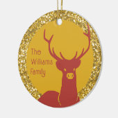 Monogramme de vacances Gold Parties scintillant Re セラミックオーナメント (左)