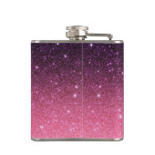 Monogramme en ombre rose violet scintillant Cadeau フラスク (裏面)