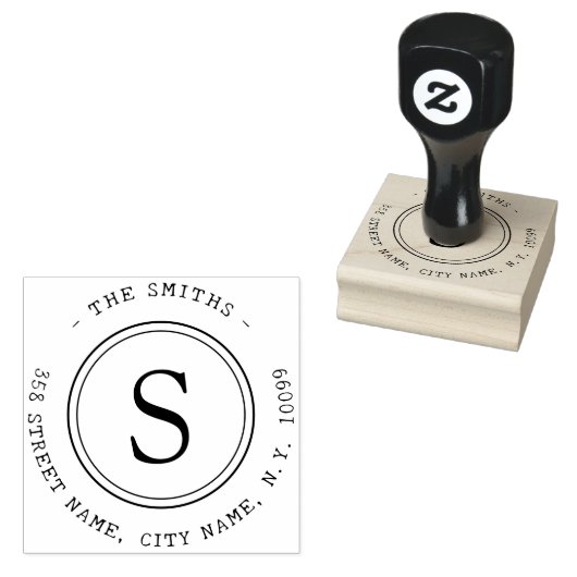 Monogramme Simple Nom de Famille ラバースタンプ (押印)