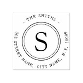 Monogramme Simple Nom de Famille ラバースタンプ (インプリント)