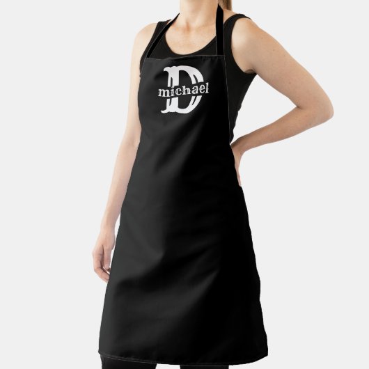 Monogrammed Apron, Personalized Name Initial Chef  エプロン (インサイチュ)