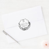 Monogrammed Black and White Wedding Stickers ラウンドシール (封筒)